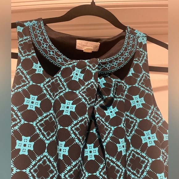 Magnolia Black and Blue Geometric Midi Dress - Picture 3 of 4